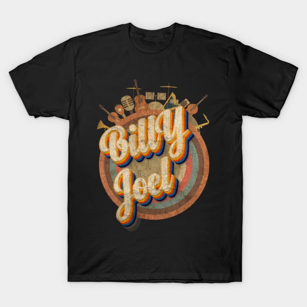 Tour Music Designs Vintage Retro - Billy Joel T-Shirt by kumurkumur